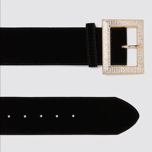 ZARA Bejeweled Velvet Belt
